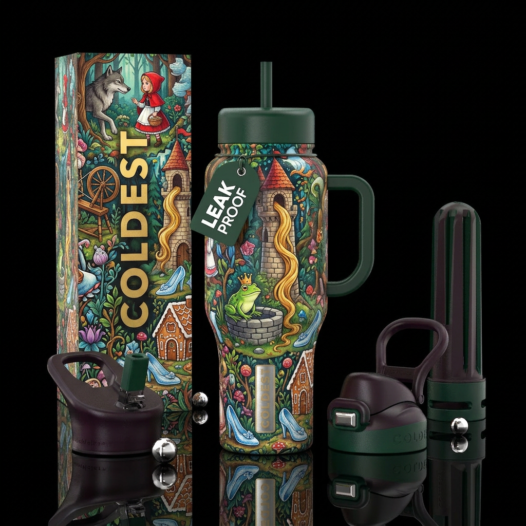 Grimm’s Fairytale water bottle design