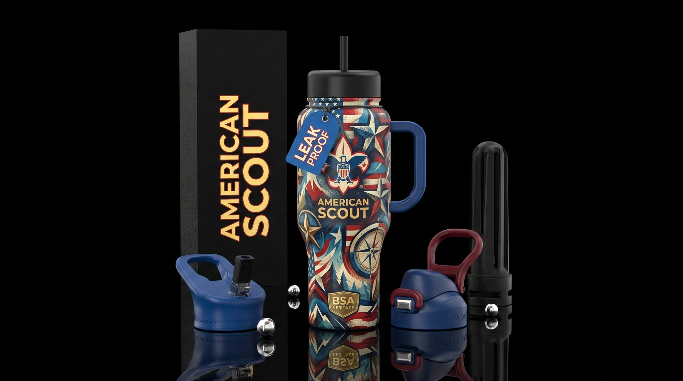BoyScouts Americana abstract water bottle design