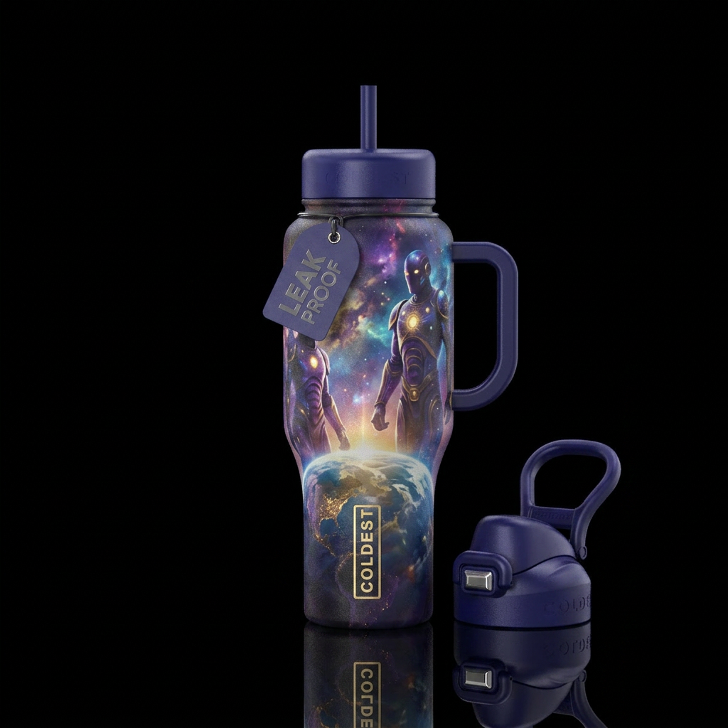 The Overwatchers water bottle design