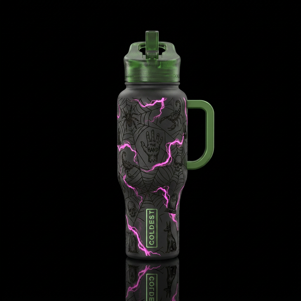 Blockbuster “wink” water bottle design