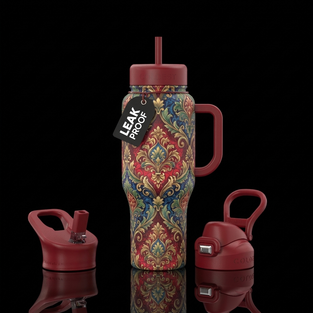 matte, Victorian,, artistic water bottle design