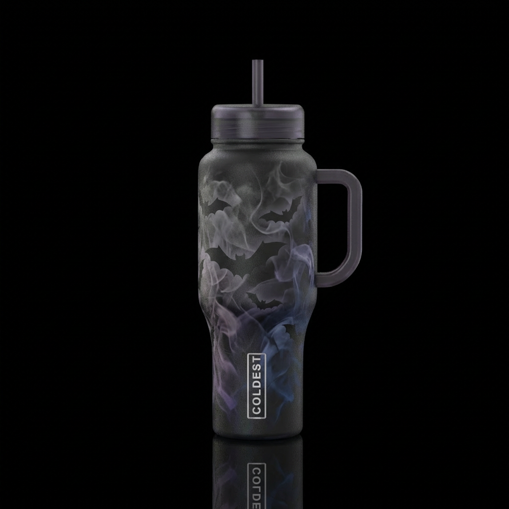 bats,, matte, smoke,, darkness water bottle design