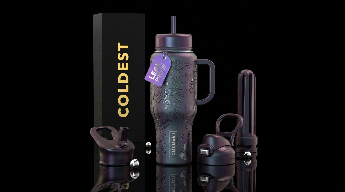 winery, music, iridescent, water bottle design