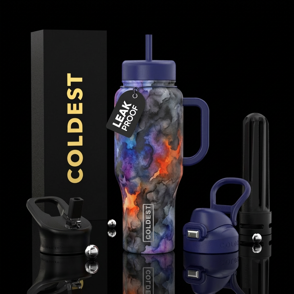 weathered, watercolor, darkness, smoke water bottle design