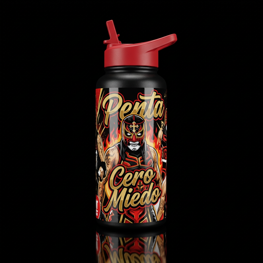 Penta wwe cero miedo water bottle design