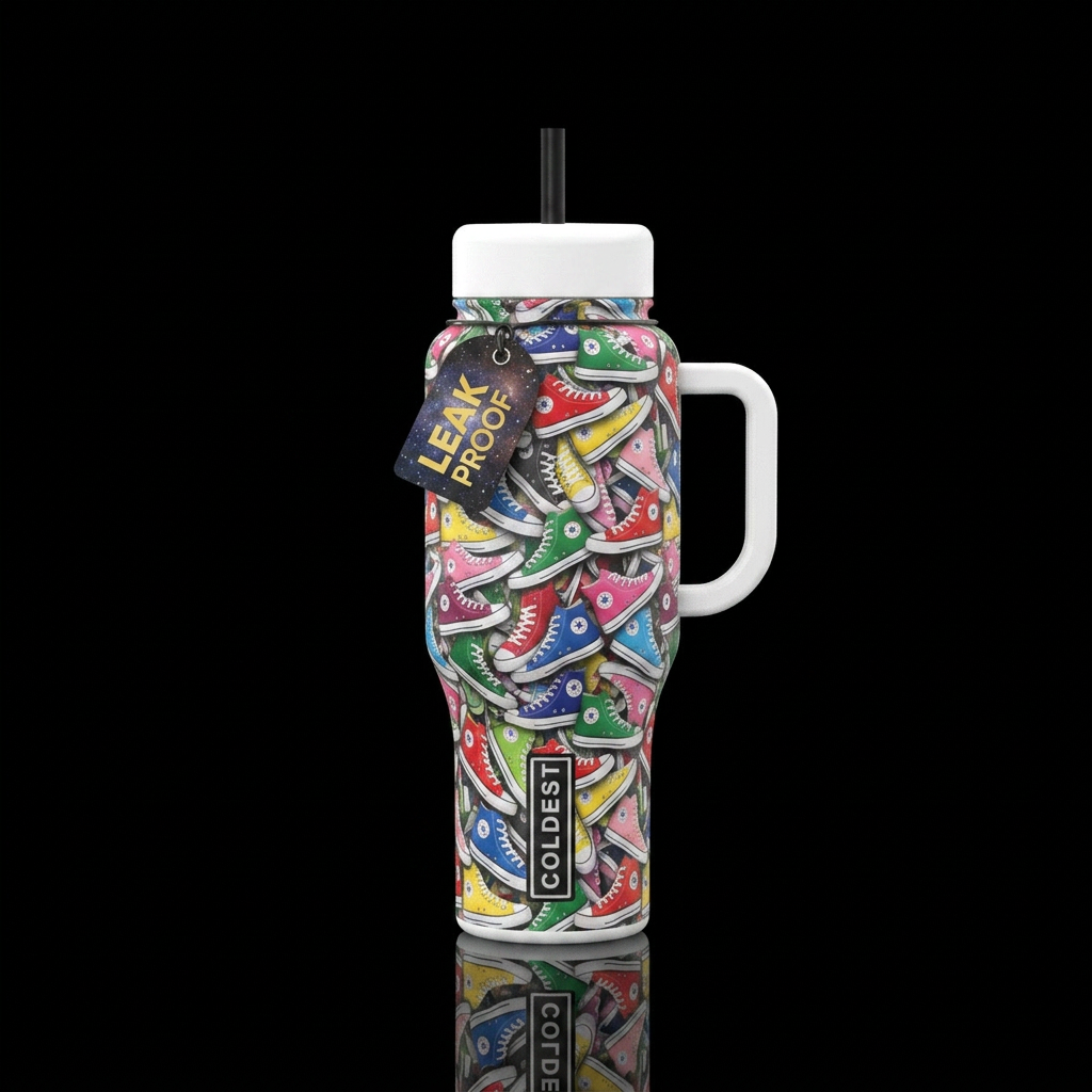 Converse high tops allover in a variety of all col... water bottle design
