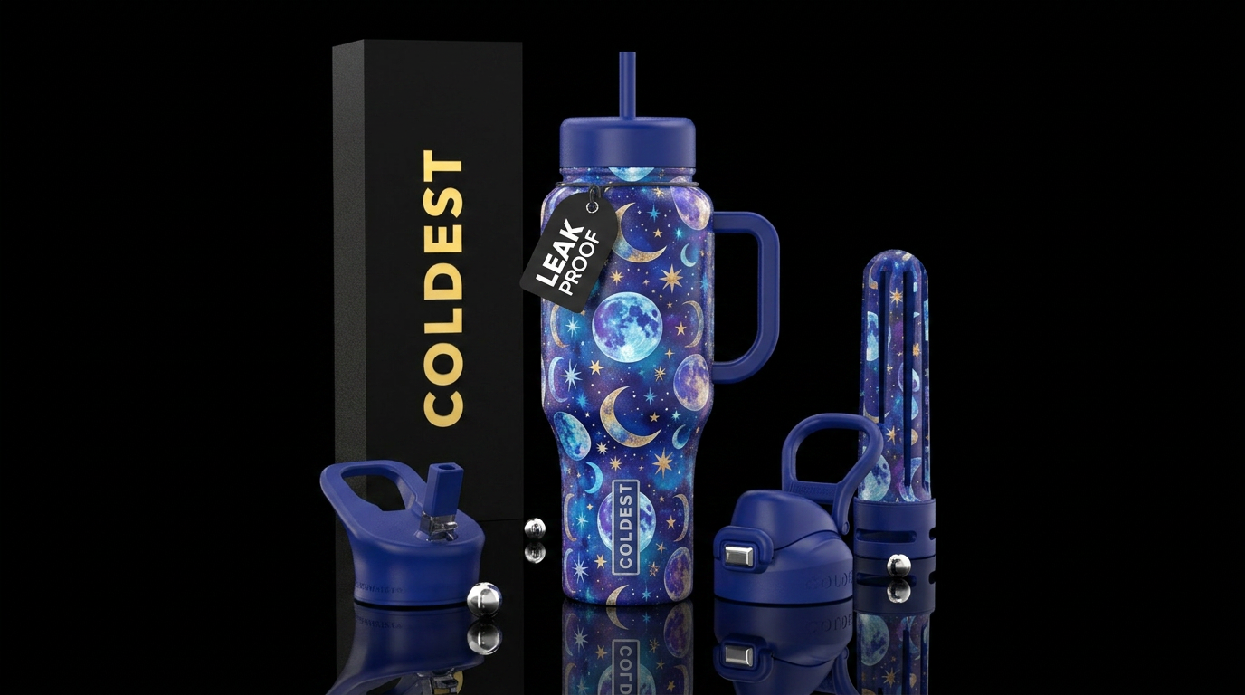 The stars and the moon water bottle design
