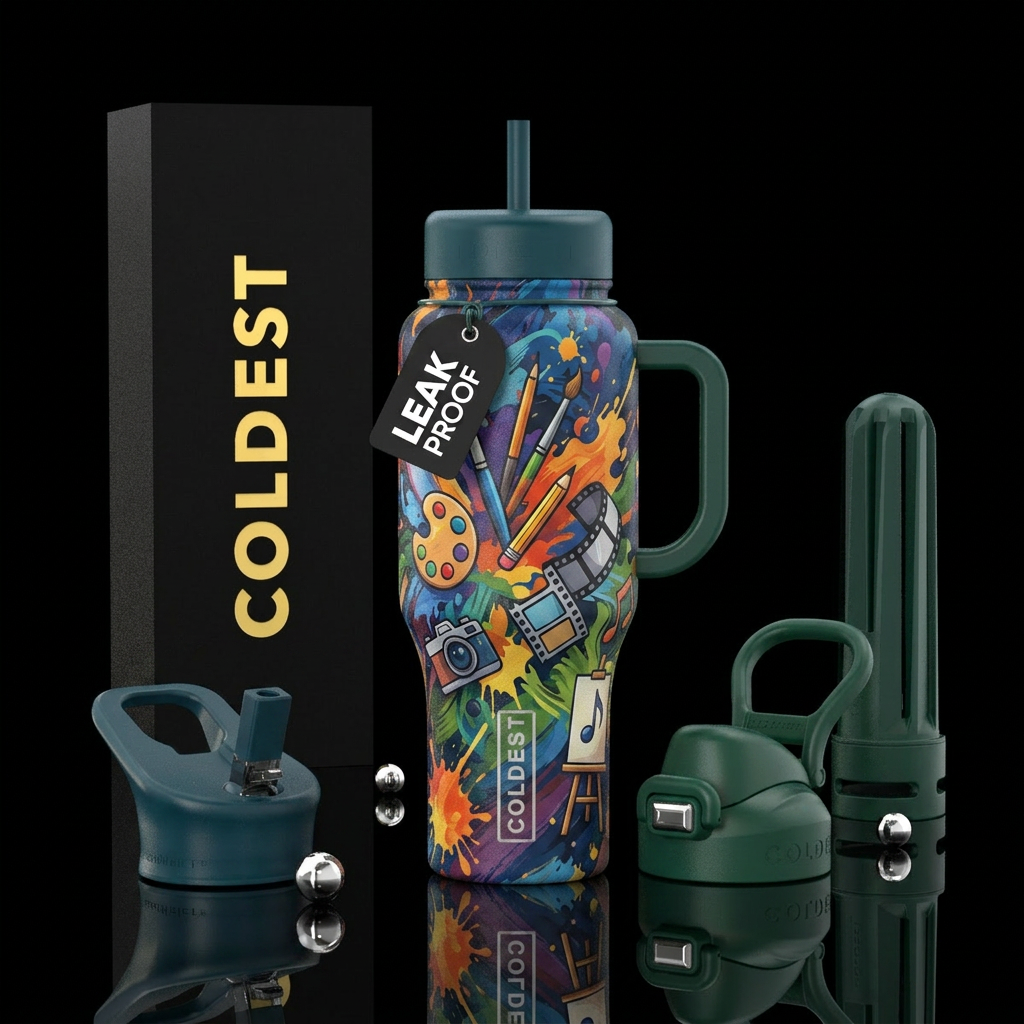 World of art water bottle design