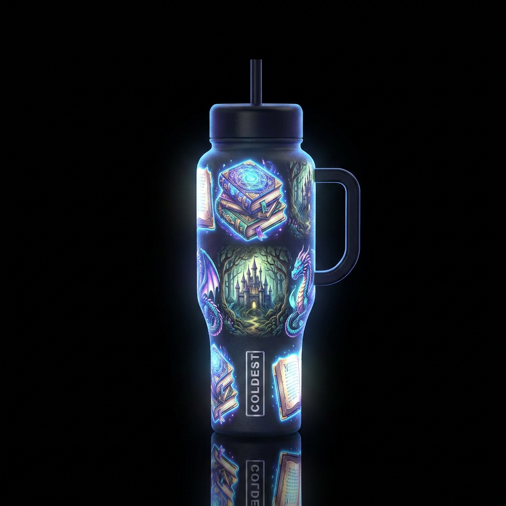 For the book lovers. The readers. Show it glow in ... water bottle design