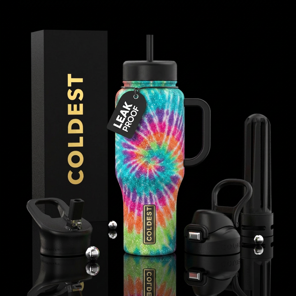 Tie Dye Spark water bottle design