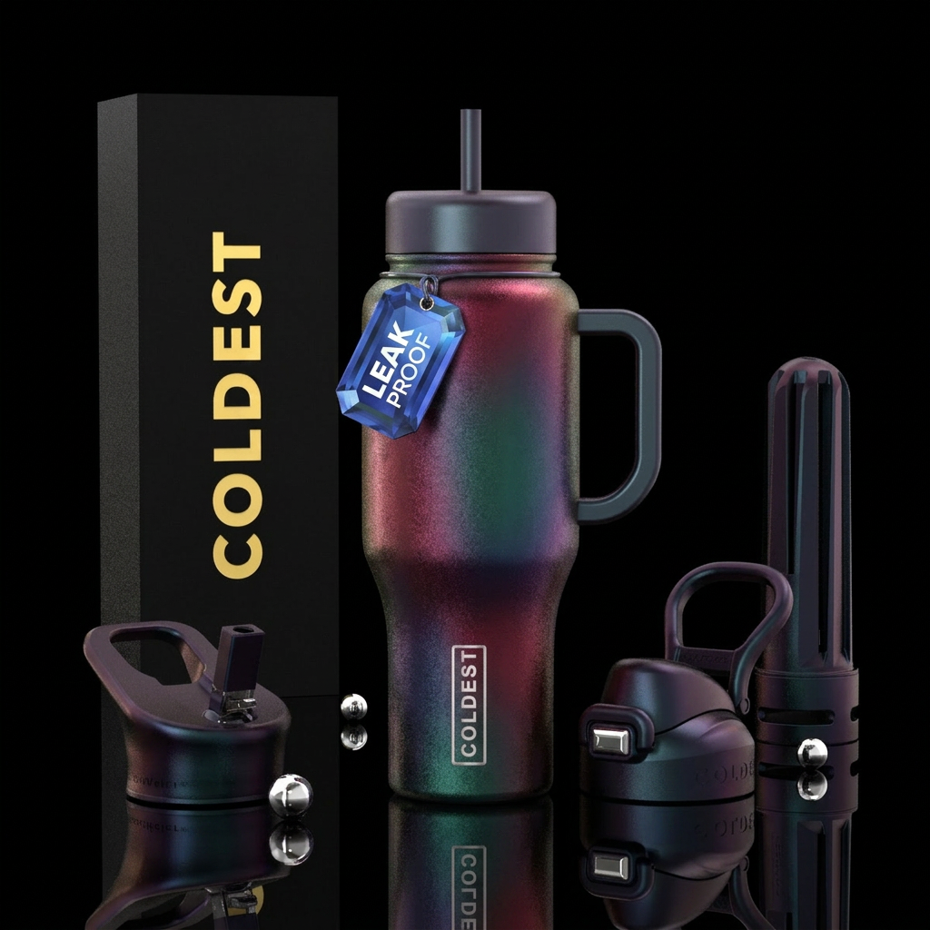 birthstone series, jewel tones, metallic finish water bottle design