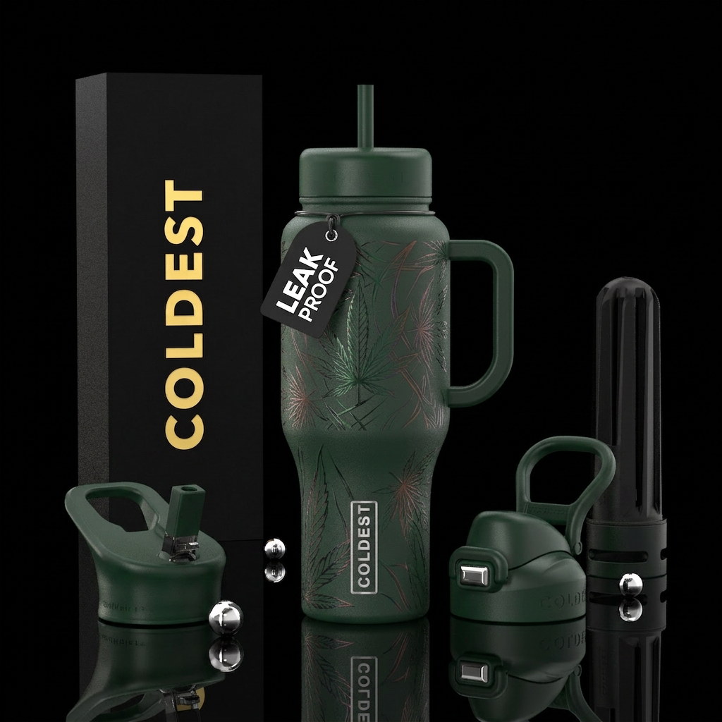 hemp theme but hidden water bottle design