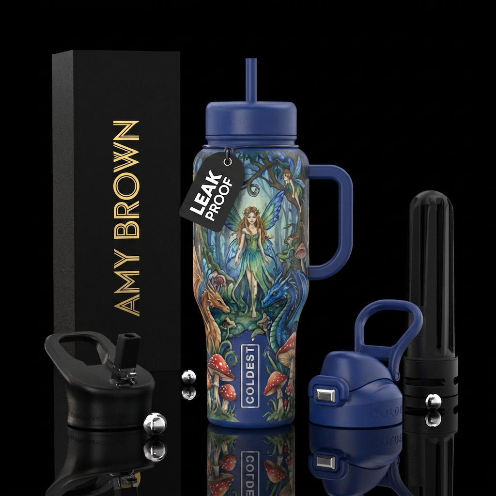 famous artist amy brown painting cup water bottle design