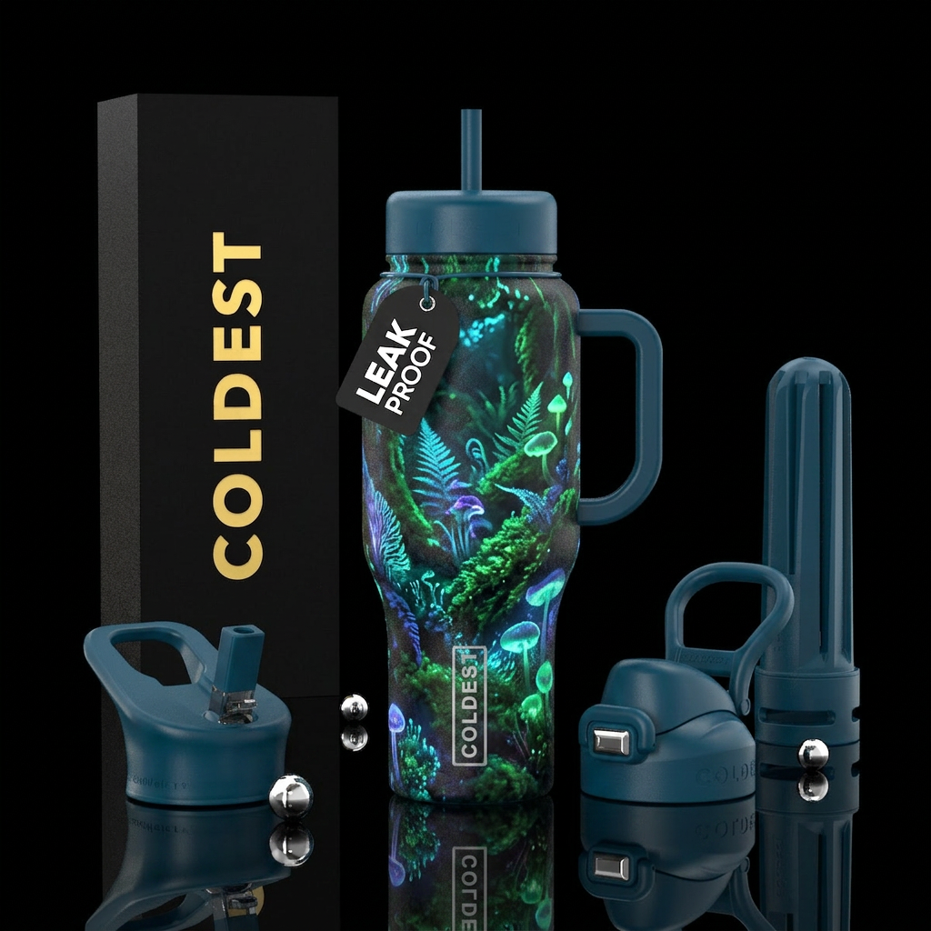 amazonian, bioluminescent, water bottle design