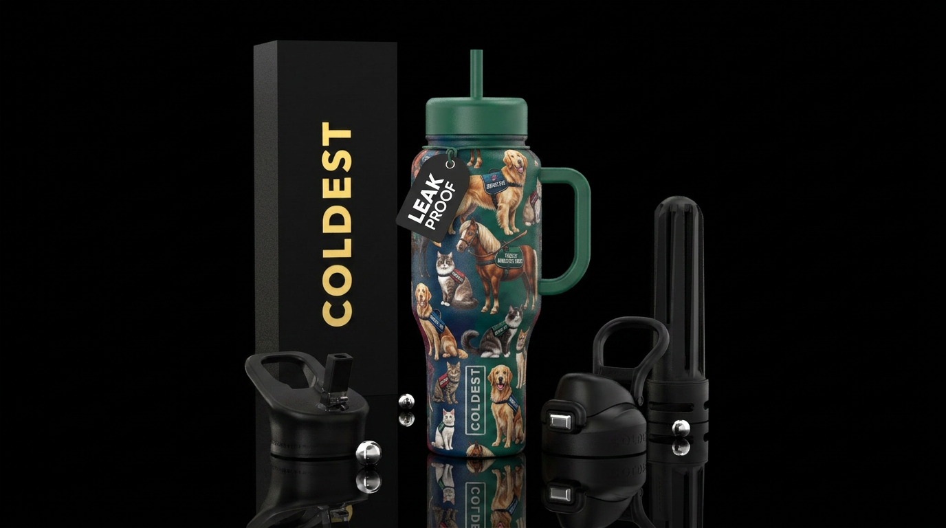 Service dogs, service cats, and service miniature ... water bottle design