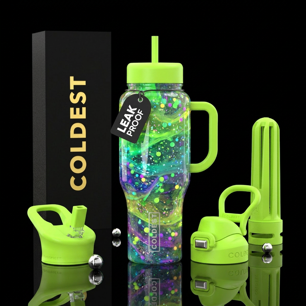 Glowie Slime water bottle design
