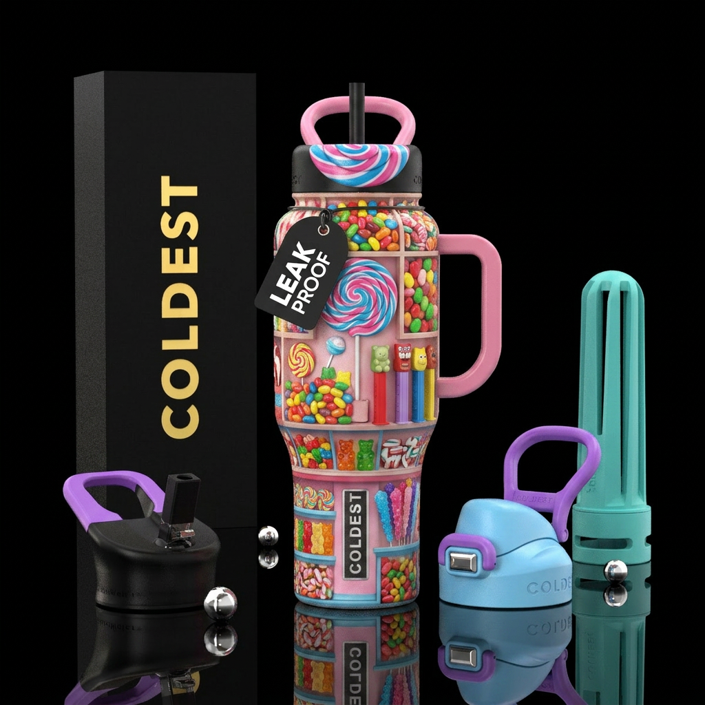 Candy shop water bottle design