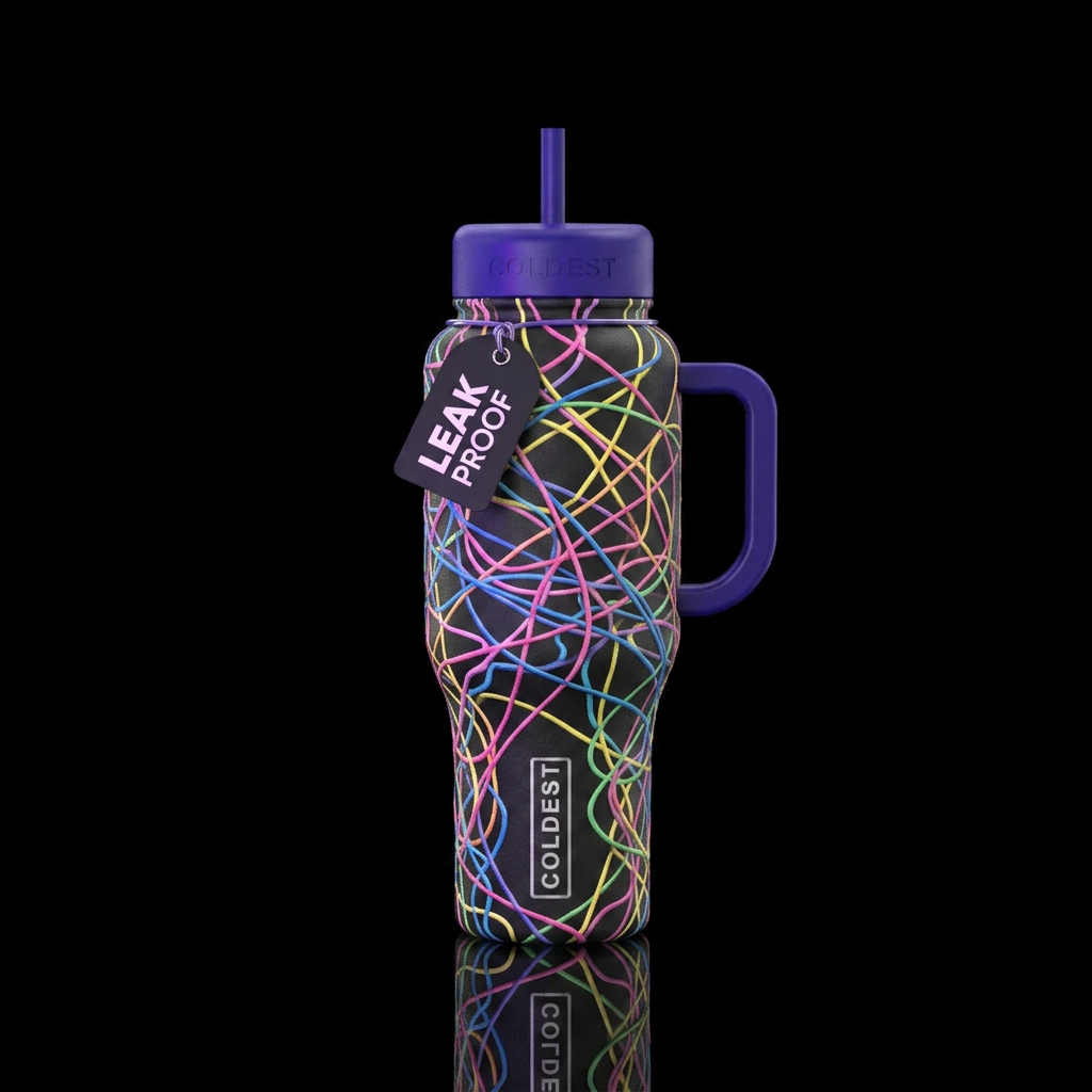 Silly string fun water bottle design