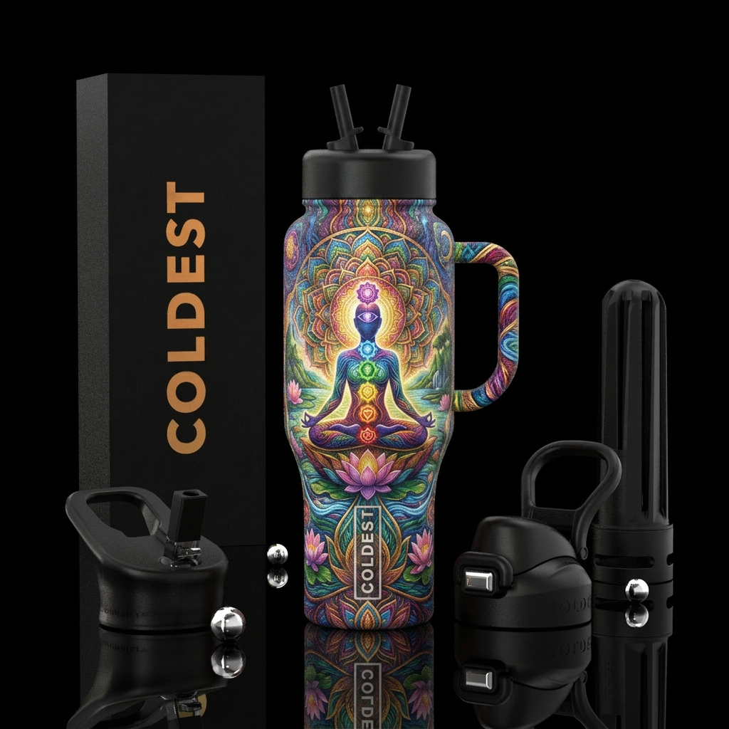 Meditation water bottle design
