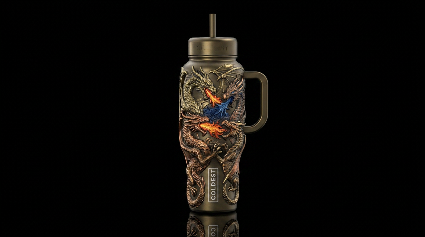 Dragon Battles water bottle design