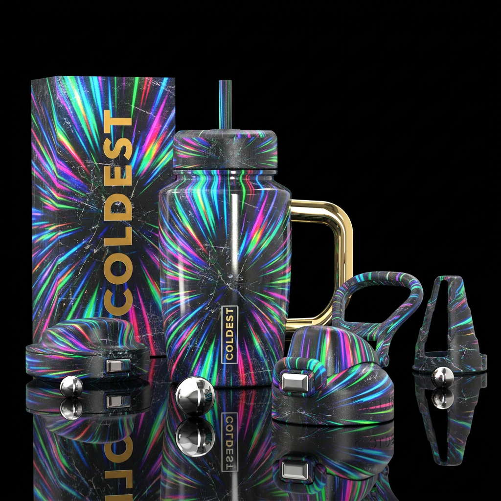 warp speed, grunge, distressed, edgy texture, high... water bottle design