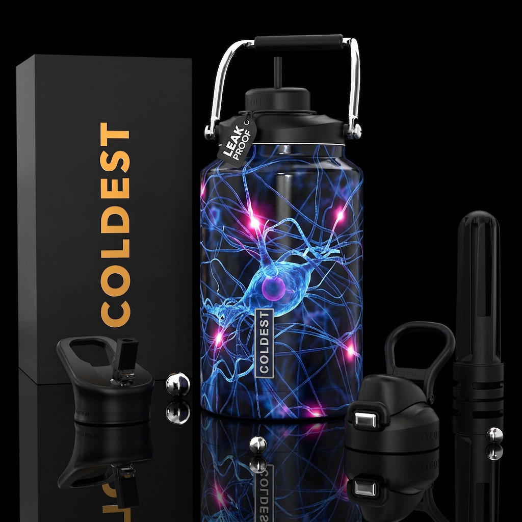 The Creativity Spark water bottle design