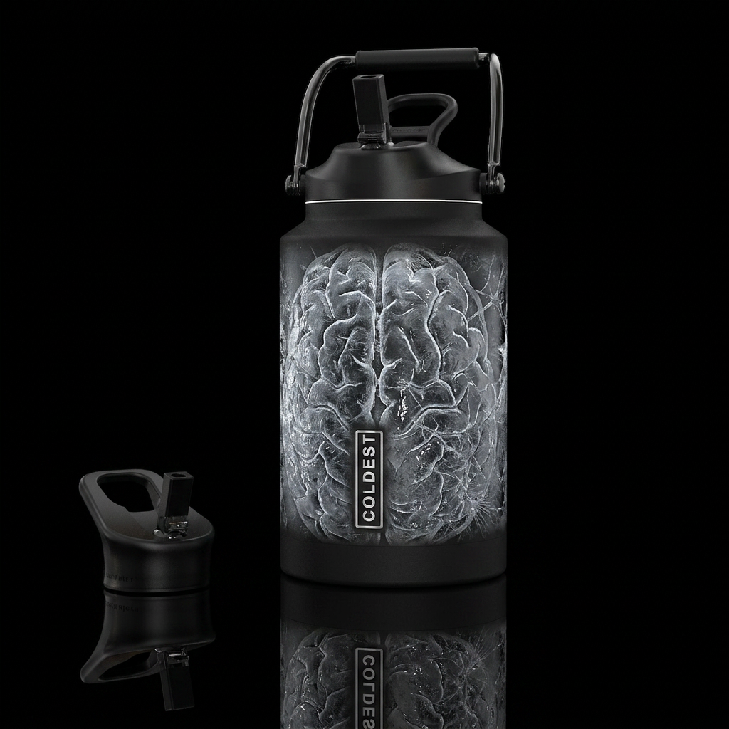 The Brain water bottle design