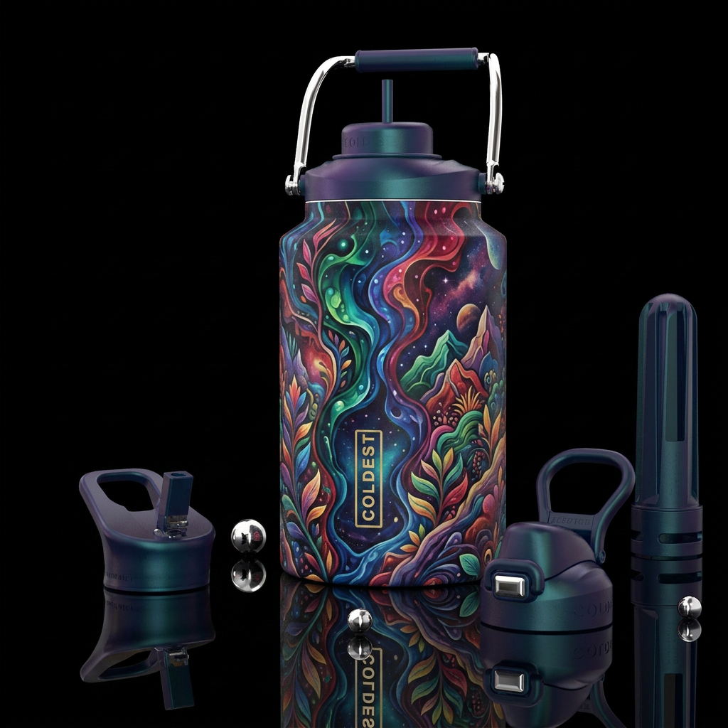 A bottle Design, photorealistic, detailed, lifelik... water bottle design