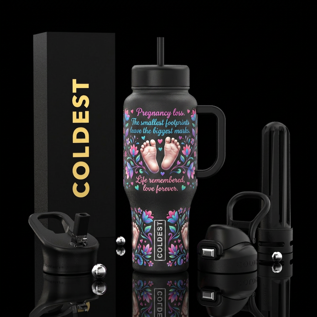 Pregnancy loss, The smallest footprints leave the ... water bottle design