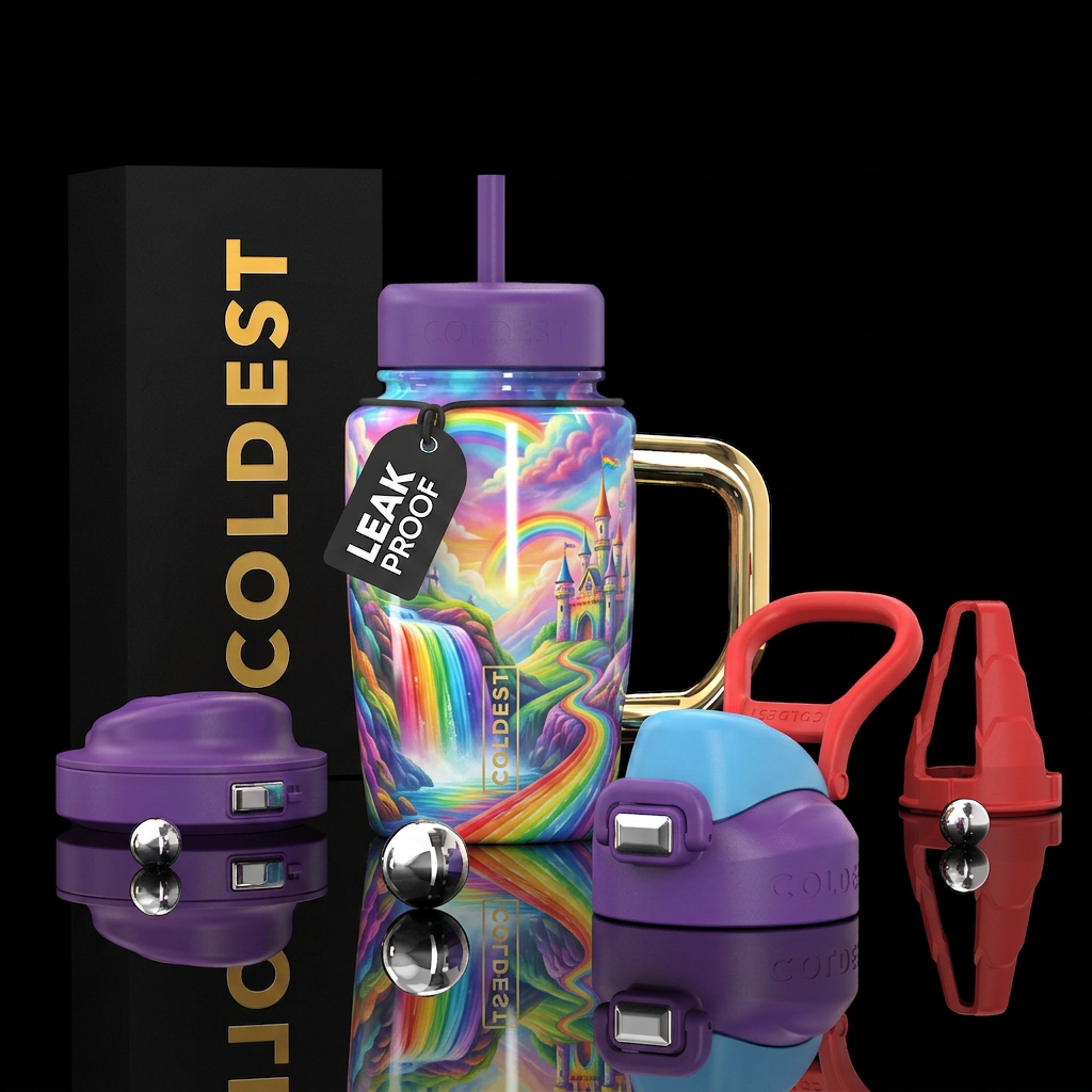 Rainbow land water bottle design