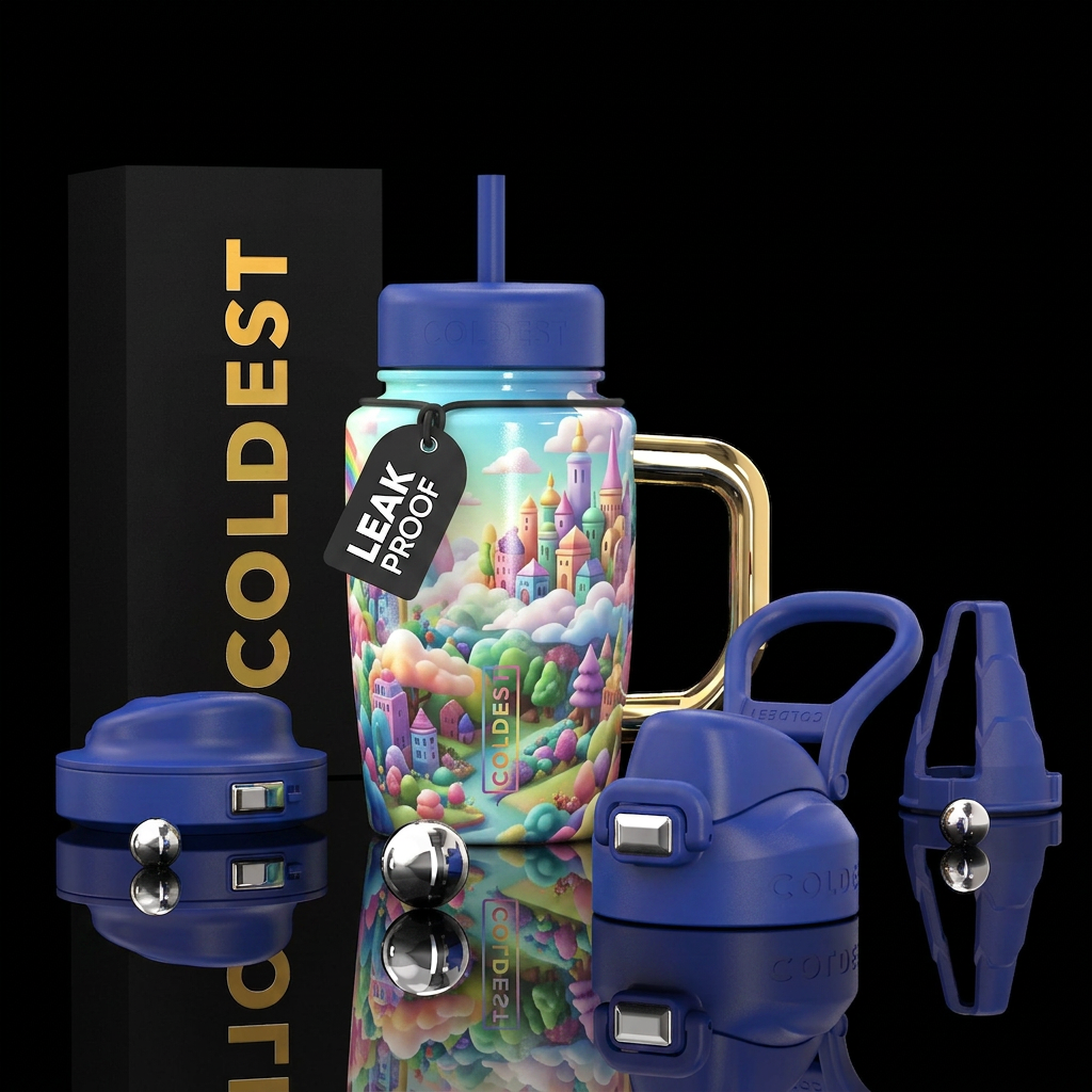 Rainbow land water bottle design