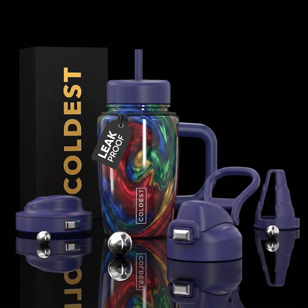 The inside of a bowling bowl water bottle design
