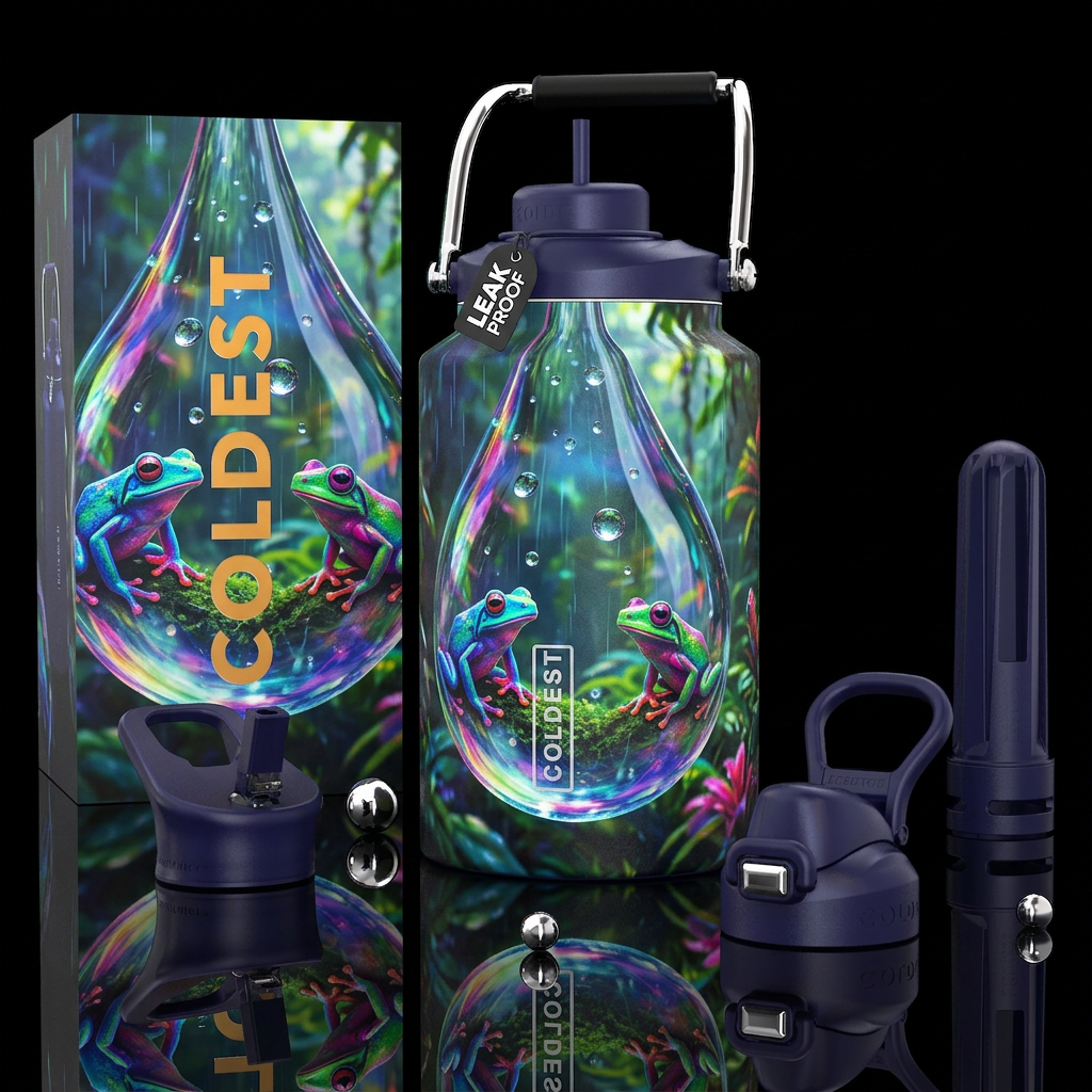 Looking outside the rain drop from the inside, pho... water bottle design