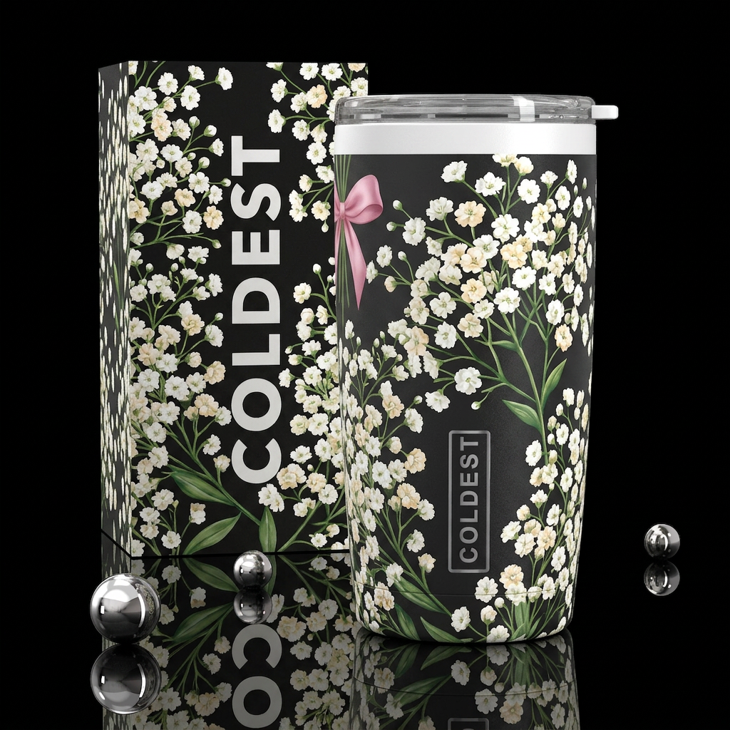 Baby Breathe flowers water bottle design