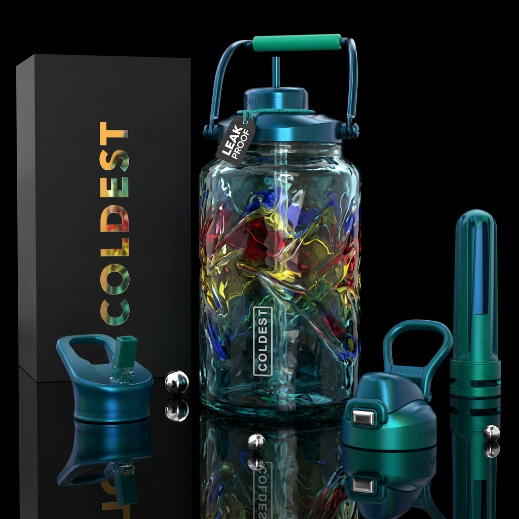 Glass making water bottle design