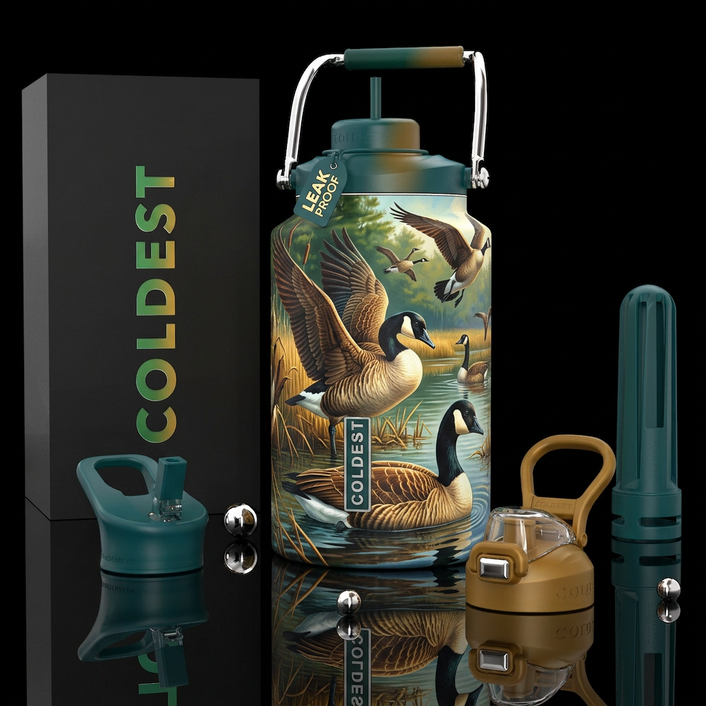 Canadian Geese in honor of our Canadian Friends, p... water bottle design