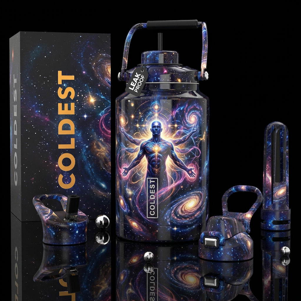Astral projection, photorealistic, detailed, lifel... water bottle design