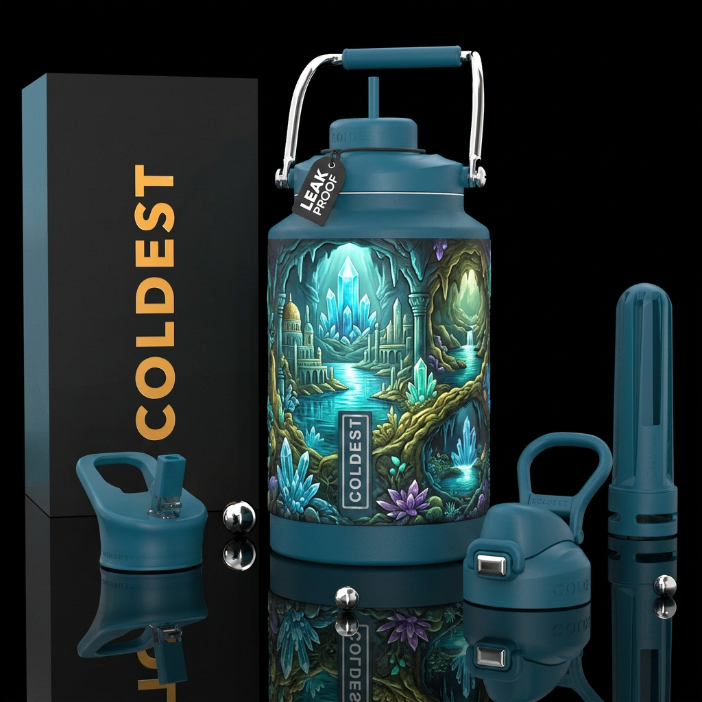 Lumurian world water bottle design