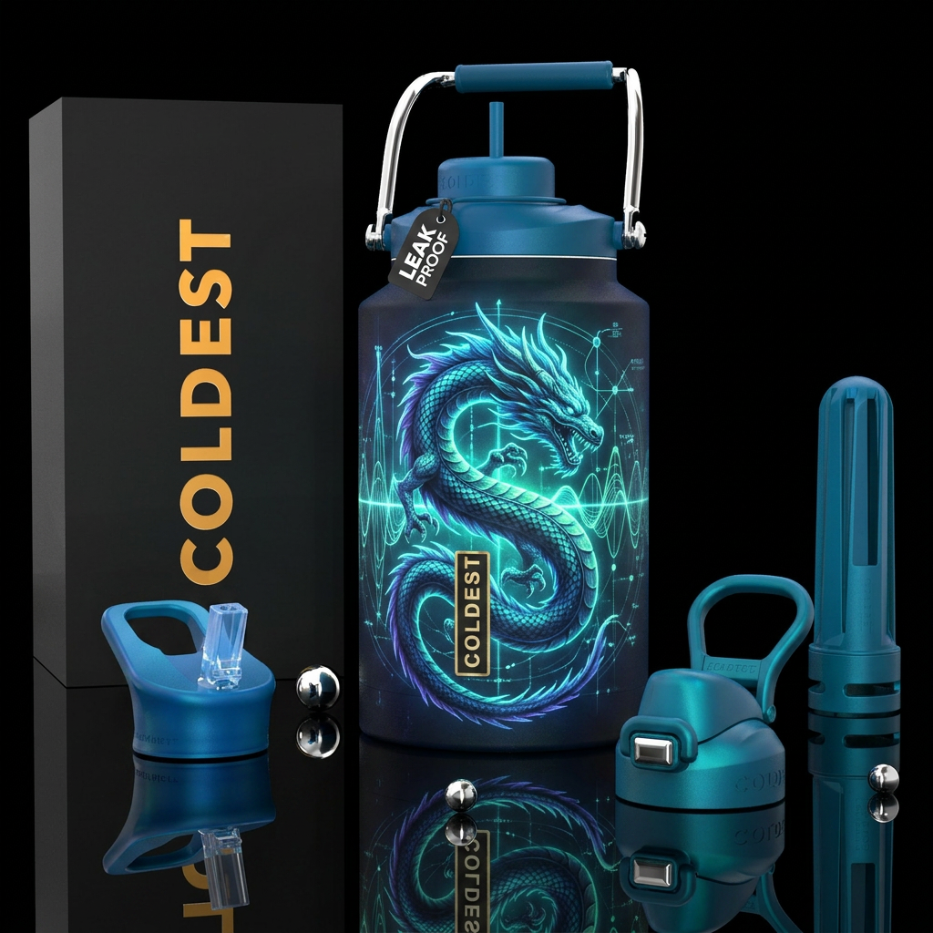 Glow in the Dark Ancient Dragon frequencies, photo... water bottle design