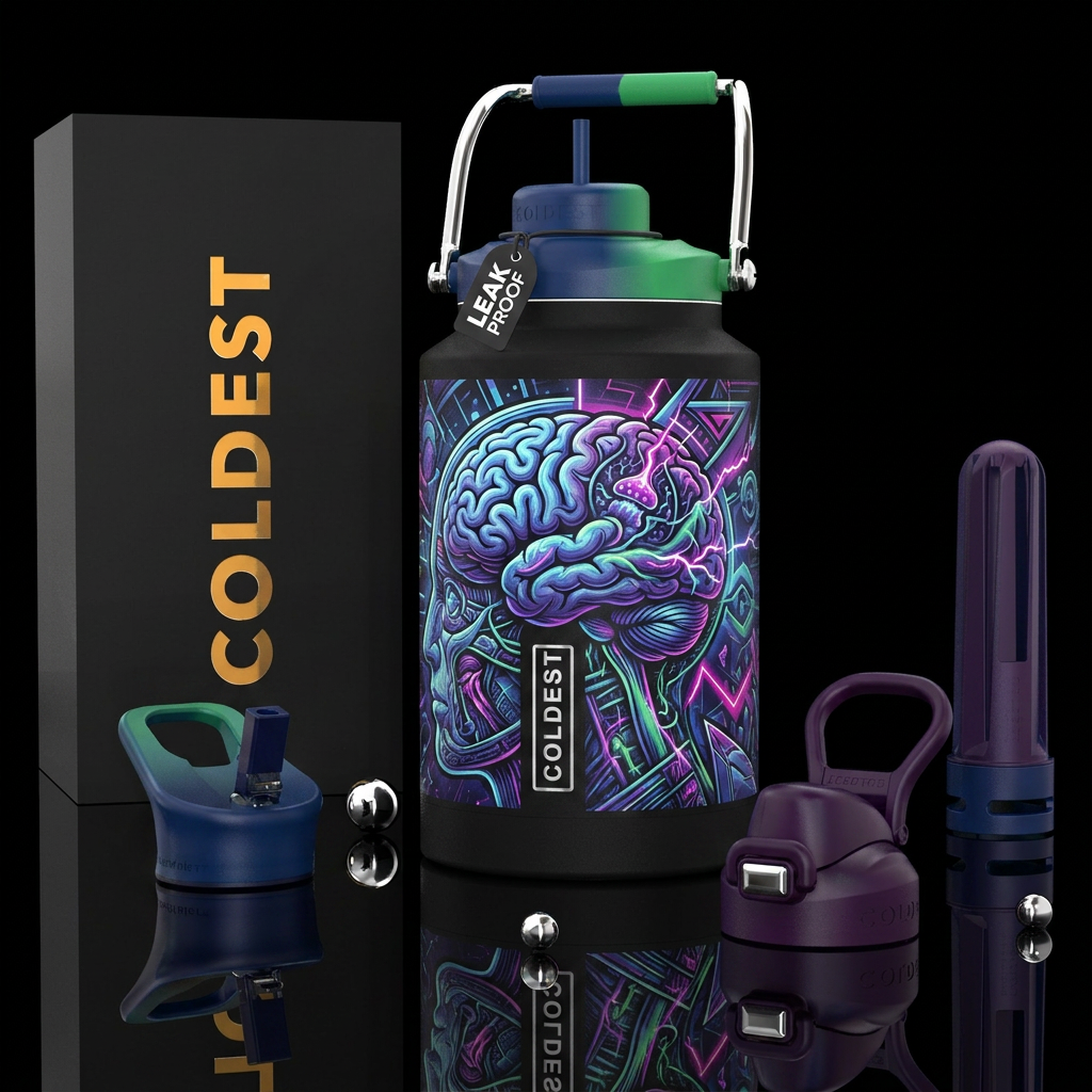 Brain drain water bottle design