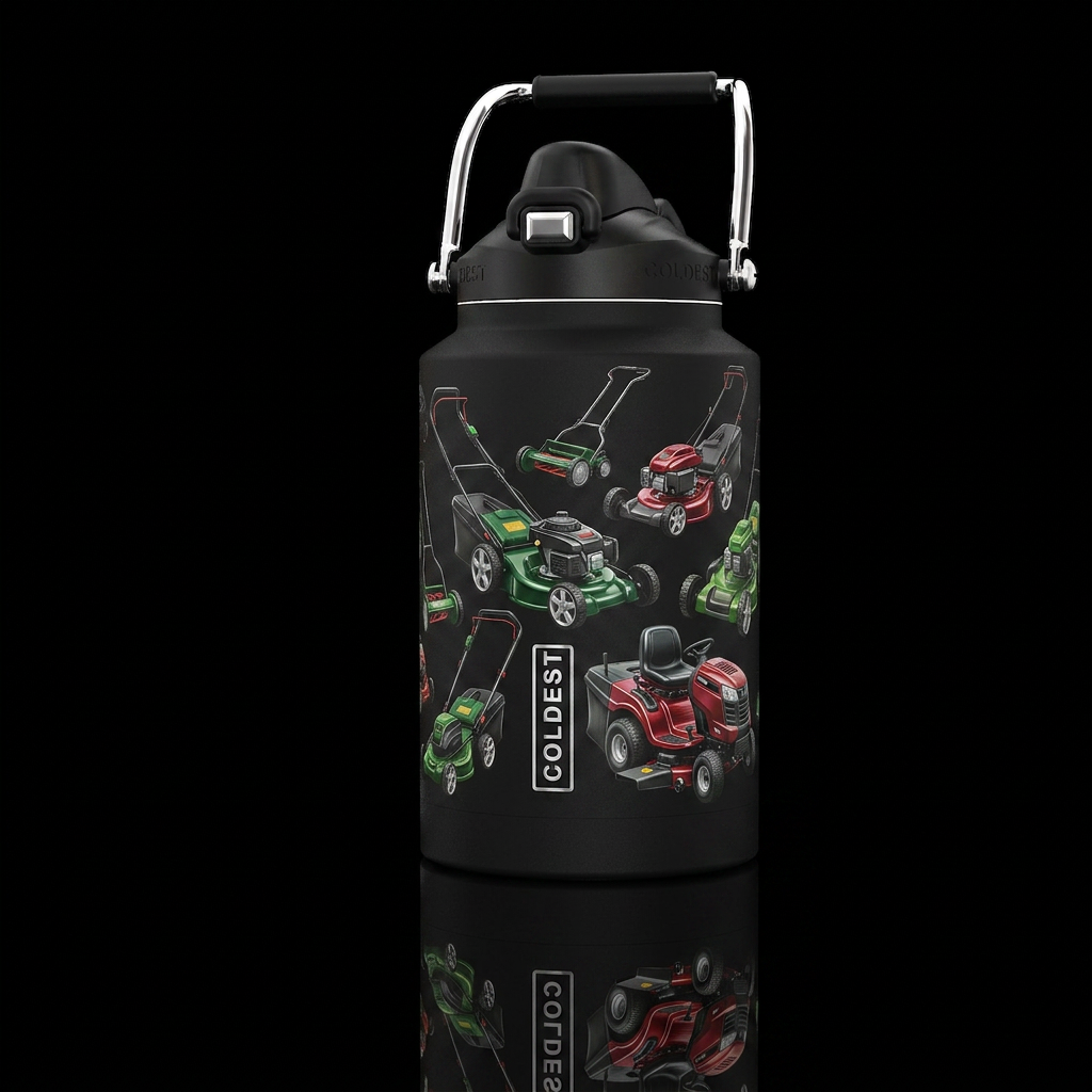 Reel mower, gas power mower, electric mower, ridin... water bottle design
