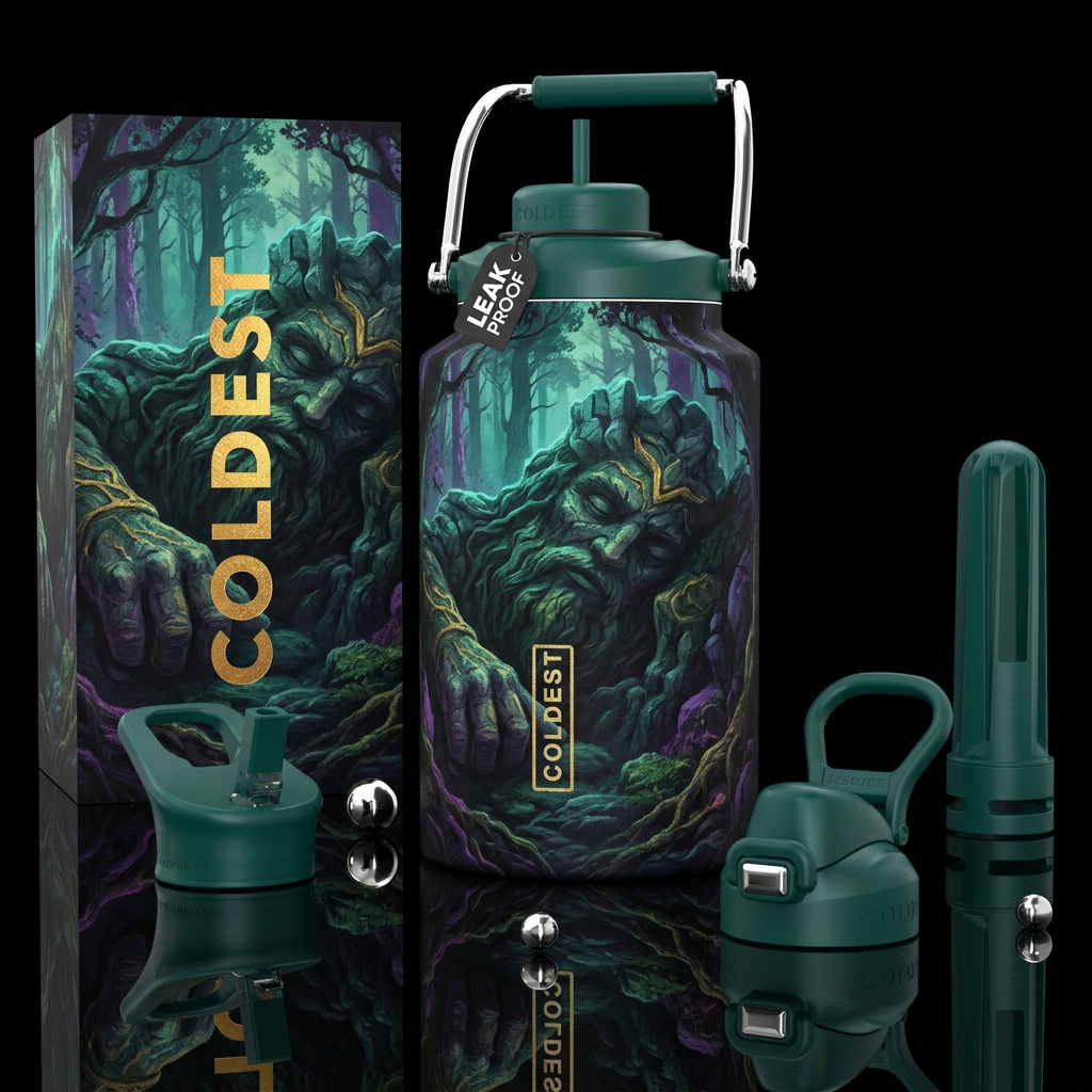 Don’t wake the sleeping giant water bottle design