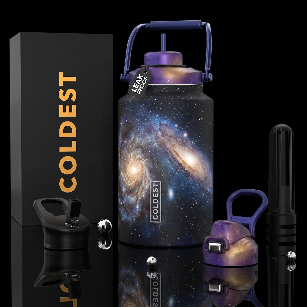 Milky Way Galaxy and Andromeda Galaxy dancing toge... water bottle design