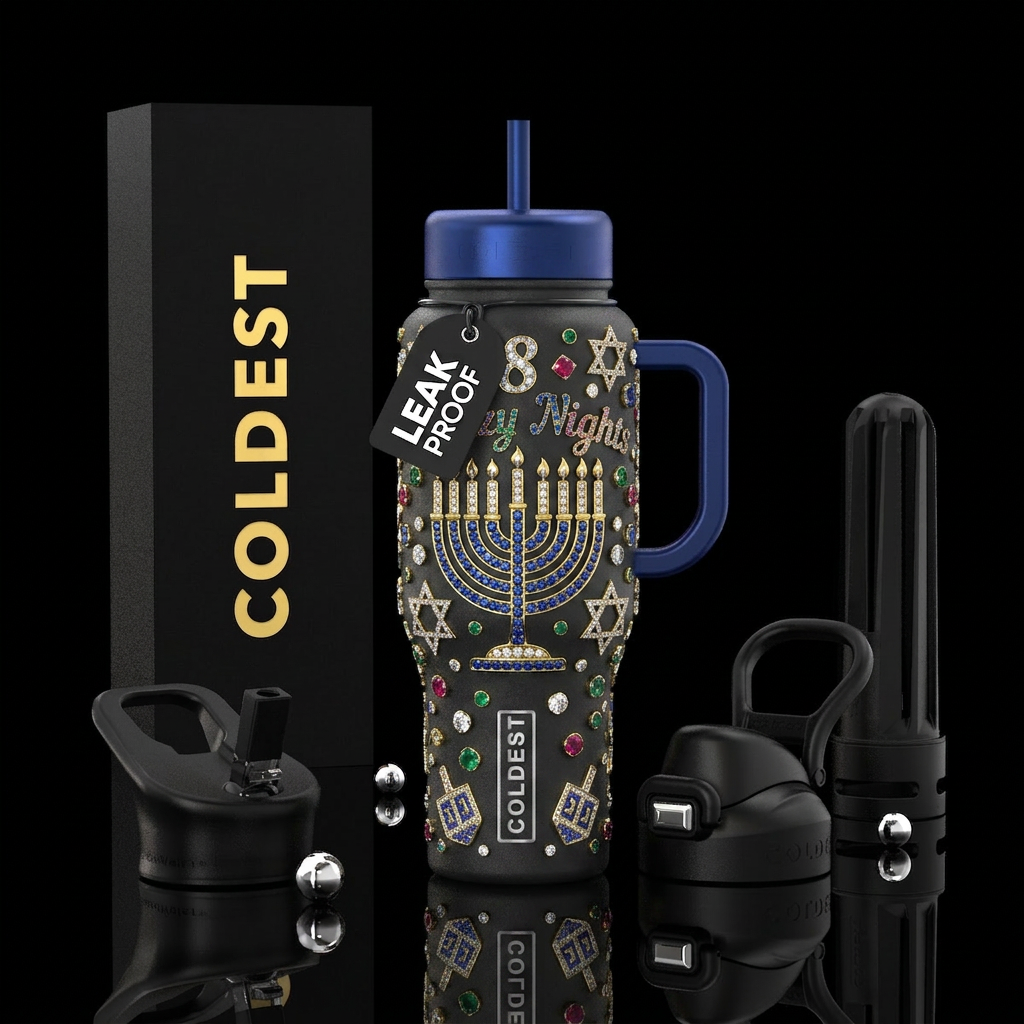 8 Crazy Nights with gemstones water bottle design
