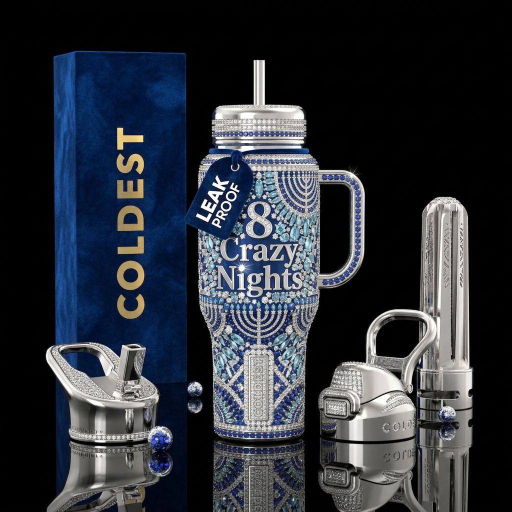 8 Crazy Nights with gemstones water bottle design