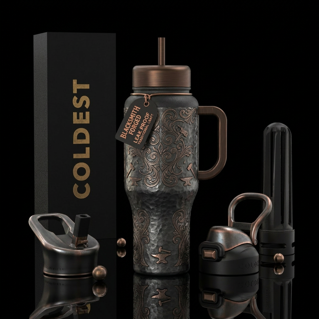 Tribute to old school blacksmith work water bottle design