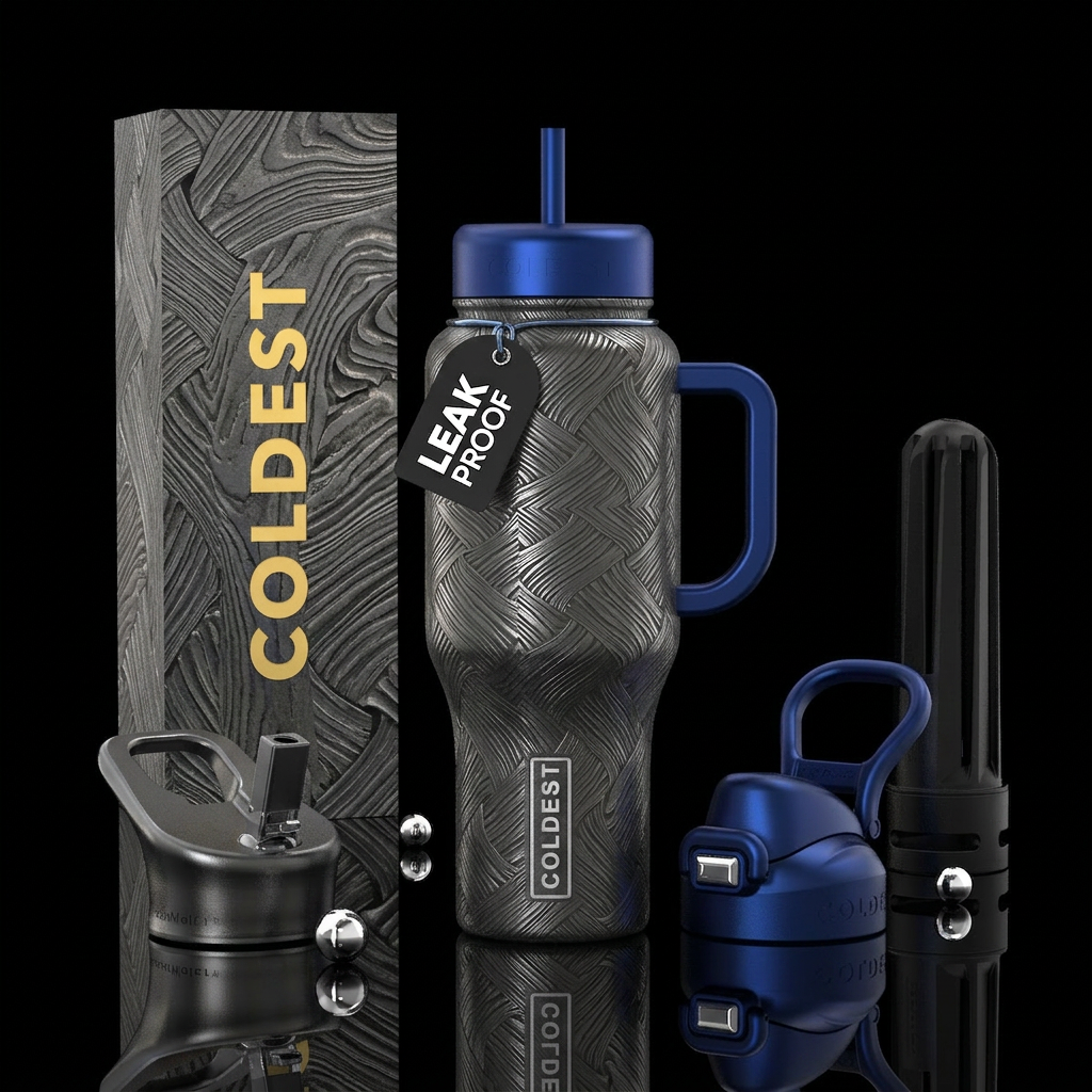 Japanese folded steel perfection; tribute to artis... water bottle design