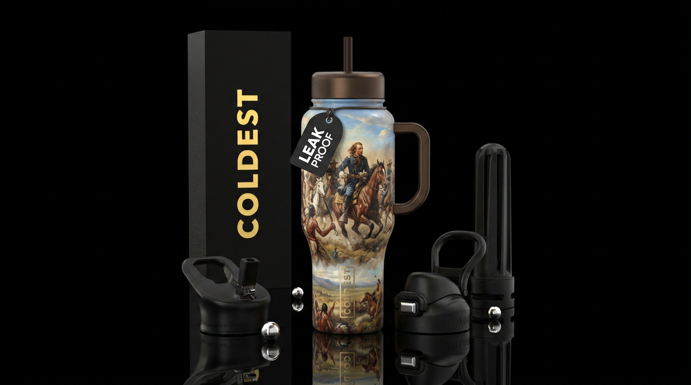 Monumental historical mural depicting General Geor... water bottle design