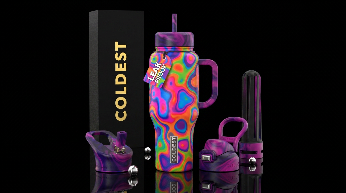 70’s, psychedelic, groovy, lava lamp water bottle design