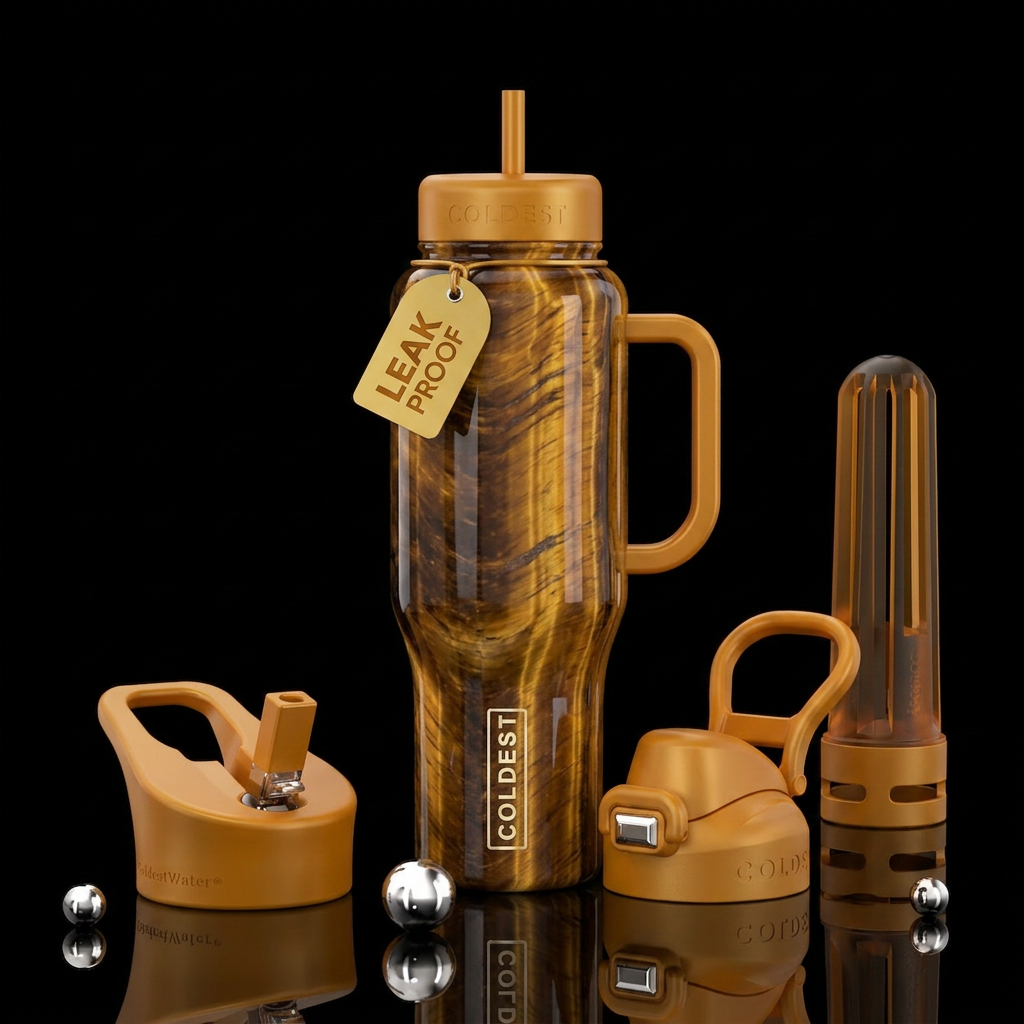 tigers eye crystal water bottle design